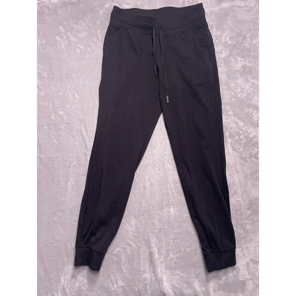 Lululemon Womens 8 Black Joggers Track Pants Tapered Drawstring Gym Workout - Picture 1 of 9
